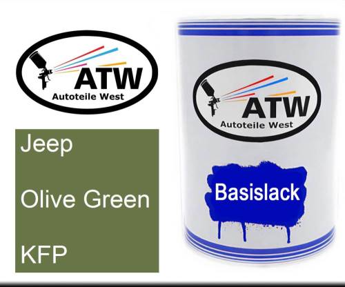 Jeep, Olive Green, KFP: 500ml Lackdose, von ATW Autoteile West.